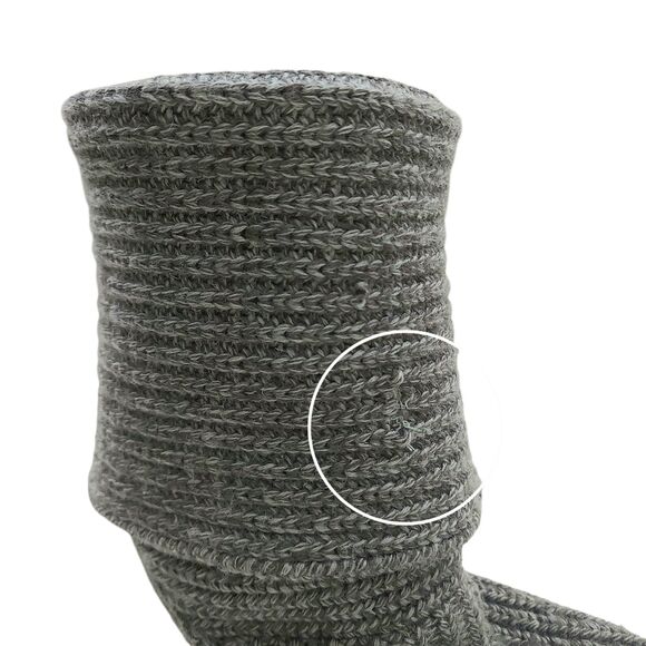 UGG Cardi Ribbed Knit Boots Womens 8 Gray Button Sheepskin Lining Tall Short - Picture 13 of 13